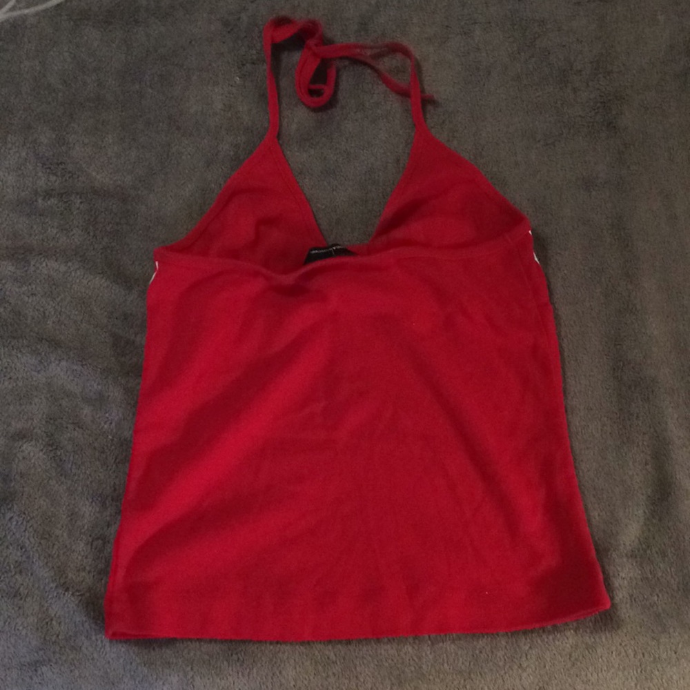 Moda International London Jean Halter Top Size Red - Picture 2 of 4